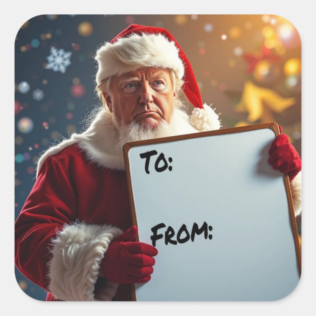 From Donald Trump as Santa Claus for Christmas Square Sticker (Front)