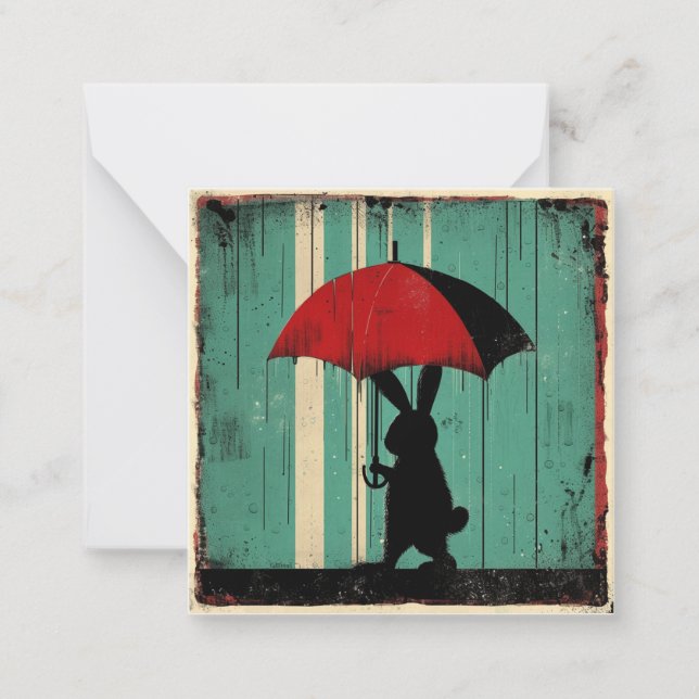 From Drizzle to Dreams, Write Rainbows Bunny Note Card (Front)