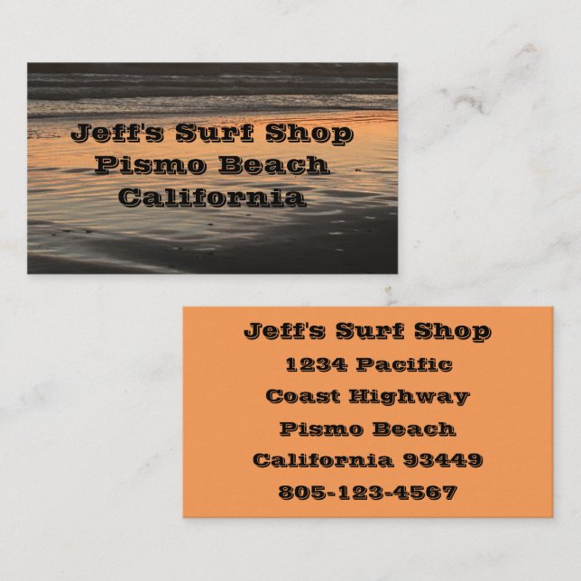 From Dusk Till Twilight At The Beach Photo Print Business Card (Front/Back)