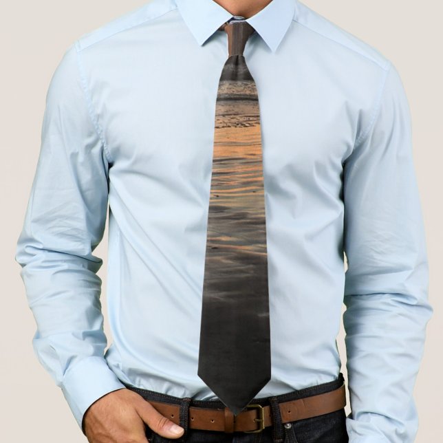 From Dusk Till Twilight At The Beach Photo Print Neck Tie (Creator Uploaded)