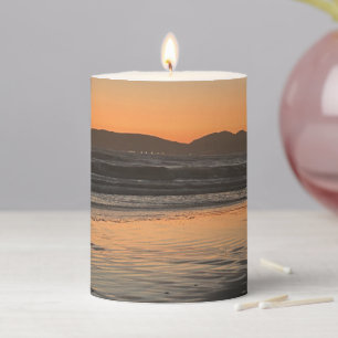 From Dusk Till Twilight At The Beach Photo Print Pillar Candle