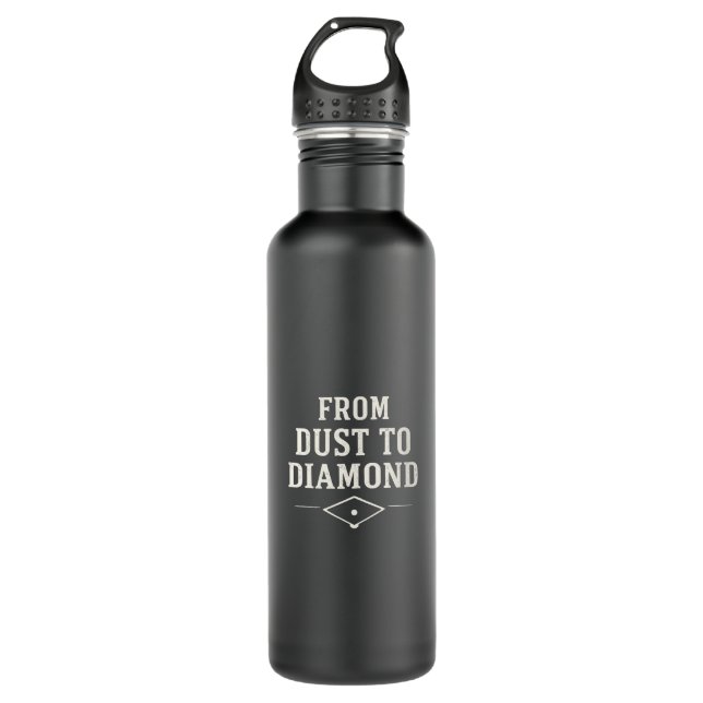 From Dust to Diamond Inspirational Baseball Stainless Steel Water Bottle (Front)