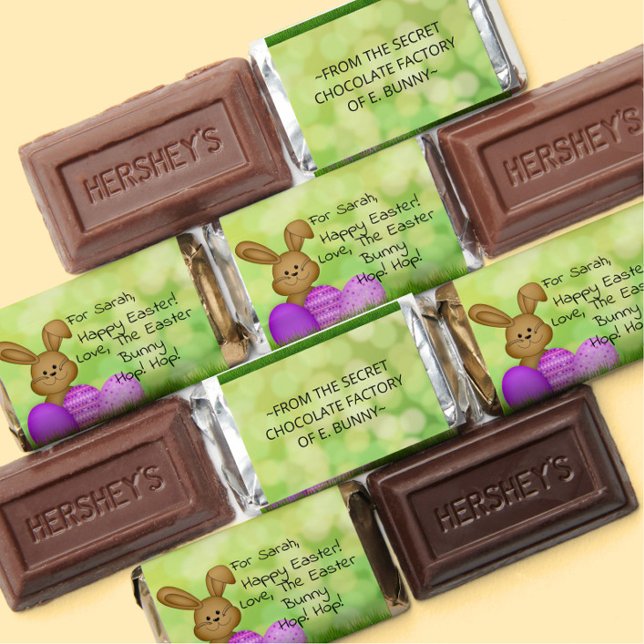 From Easter Bunny to Kids - Personalized Chocolate Hershey's Miniatures (Make a child's Easter egg-stra magical with these personalized "From the Easter Bunny" chocolates!)