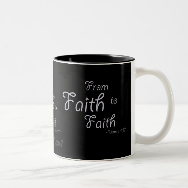 From Faith to Faith Black gotGod316.com Two-Tone Coffee Mug (Right)