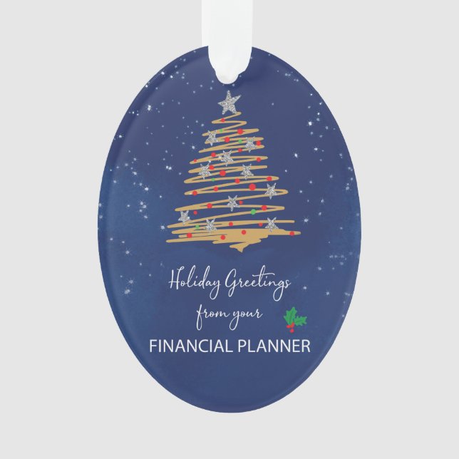 From Financial Planner Christmas Tree Custom Name Ornament (Front)