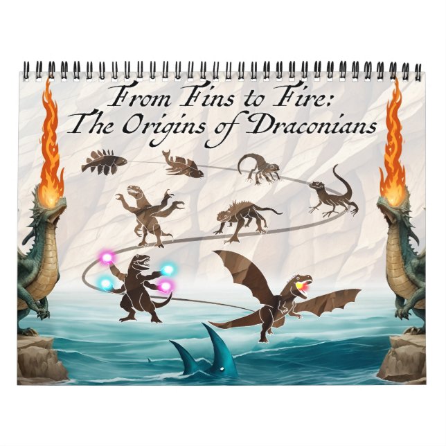 From Fins to Fire: The Origins of Draconians Calendar (Cover)