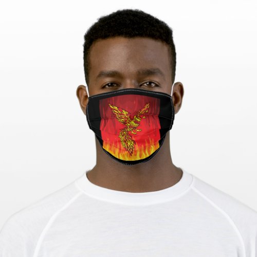 From Fire And Flames Phoenix Bird Adult Cloth Face Mask