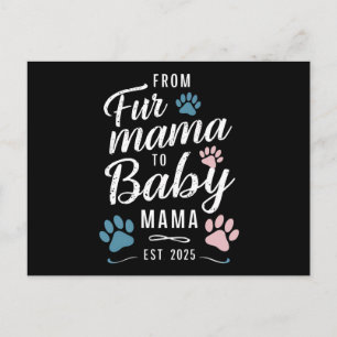From Fur Mama to Baby Mama Est 2025 Dog Cat Mom Postcard