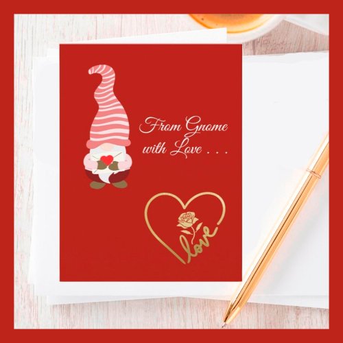 From Gnome with Love my Valentine  Card