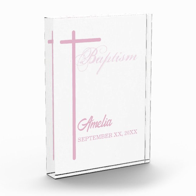 From Godmother on Baptism of Girl Personalized Acrylic Award (Left)