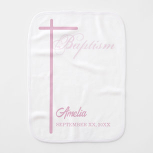 From Godmother on Baptism of Girl Personalized Baby Burp Cloth