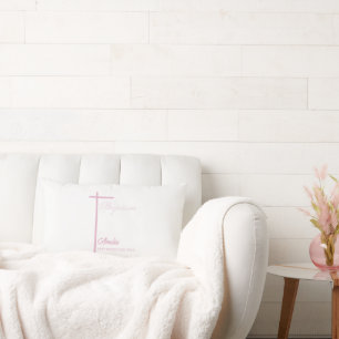 From Godmother on Baptism of Girl Personalized Lumbar Pillow