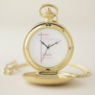 From Godmother on Baptism of Girl Personalized Pocket Watch