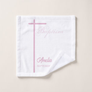 From Godmother on Baptism of Girl Personalized Wash Cloth