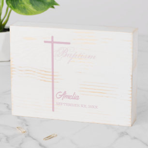 From Godmother on Baptism of Girl Personalized Wooden Box Sign