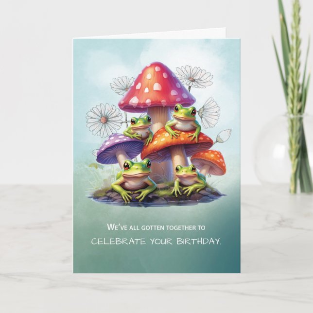 From Group Funny Birthday Wishes With Frogs Under  Card (Front)