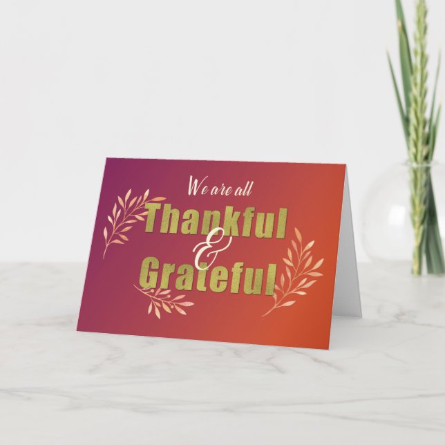 From Group Grateful & Thankful at Thanksgiving Card (Front)