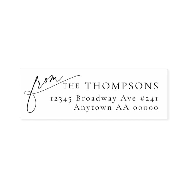 From Handwritten Script Return Address Self-inking Stamp (Design)