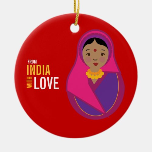 From India With Love Adoption Keepsake Ceramic Ornament