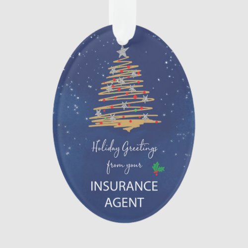 From Insurance Agent Christmas Tree Custom Name Ornament