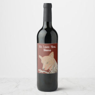 From Kids Grandma Grandparent Festive Fox Wine Label