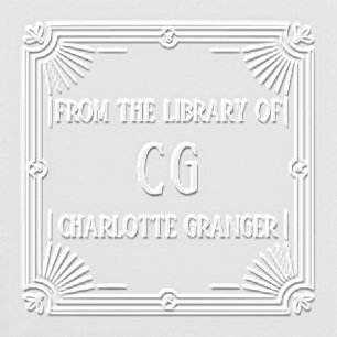 "From Library Of" Art Deco Embosser