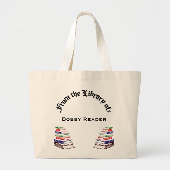 From Library of Custom Canvas Tote Book Bag (Front)