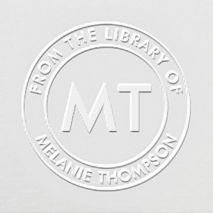 From Library Of Monogram Initials Name Embosser