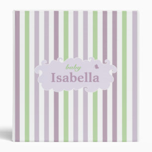 From Lucy: BABY NAME Pink, Lilac & Green 3 Ring Binder