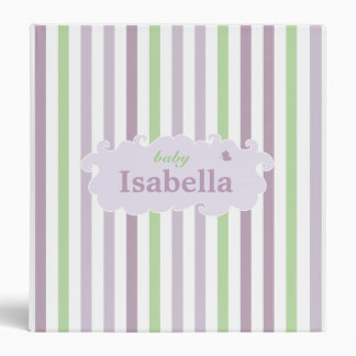 From Lucy: BABY NAME Pink, Lilac & Green 3 Ring Binder