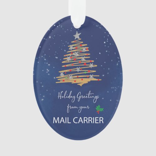 FROM Mail Carrier Christmas Tree Customizable Name Ornament