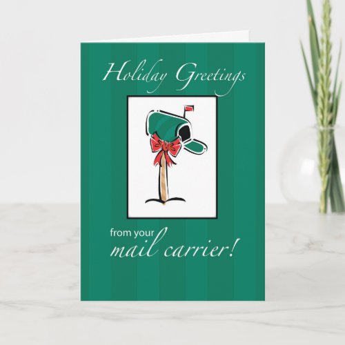 From Mailman Holiday Greetings Green Mailbox Card