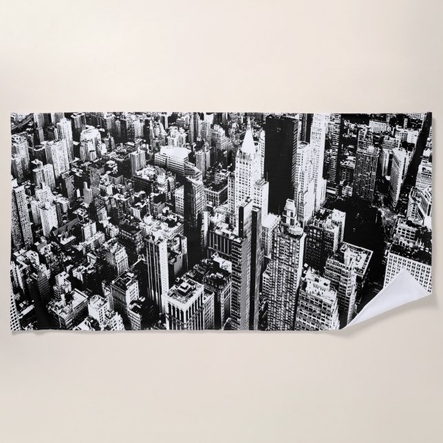 From Manhattan to the sky Beach Towel (Front)