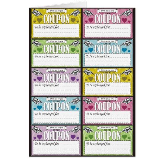 From Me to You Coupons Cards (Front)