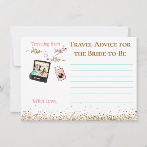 From Miss to Mrs Bridal Shower Advice Game Note Card