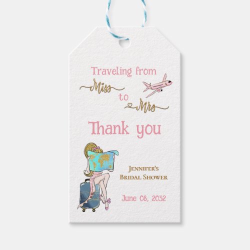 From Miss to Mrs Bridal Shower Journey Favor Gift Tags