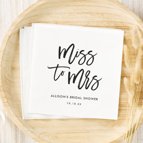 From Miss To Mrs Bridal Shower Napkins