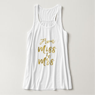 From Miss to Mrs Bridal Shower Party Gold Foil Tank Top