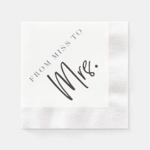 From Miss to MRS. Cocktail Napkin