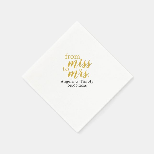 From Miss to Mrs wedding Napkins (Corner)