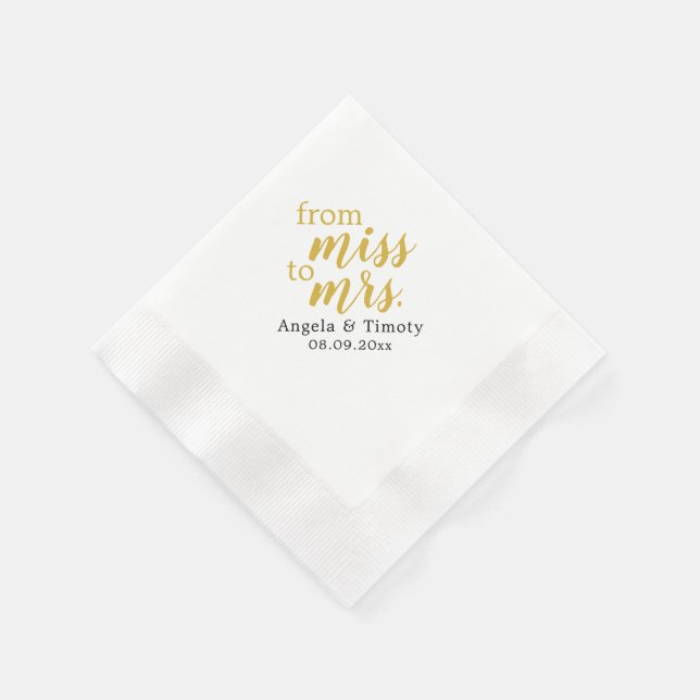 From Miss to Mrs wedding Napkins (Corner)