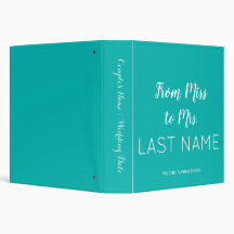From Miss to Mrs. Wedding Planning Binder