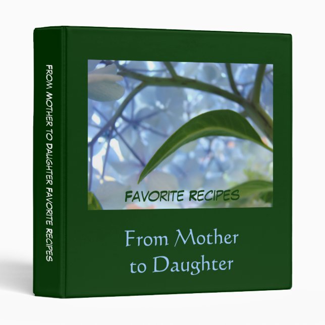 From Mother to Daughter Favorite Recipes binders (Front/Spine)