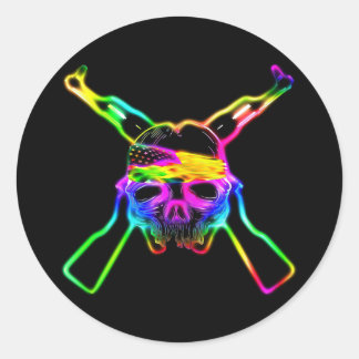 From My Cold Dead Fingers Neon Classic Round Sticker