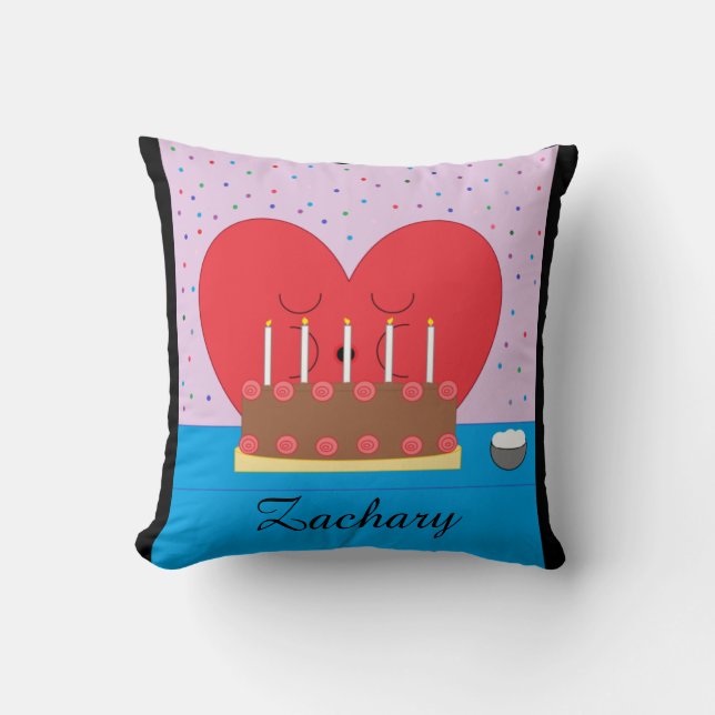 From My Heart to Yours: Lavender Birthday Throw Pillow (Front)