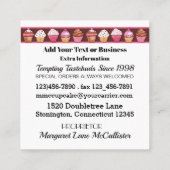 From My Kitchen, Cupcake, Bakery Square Business Card (Back)