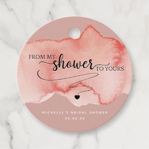 From my Shower to Yours Blush Rose Gold Favor Tags