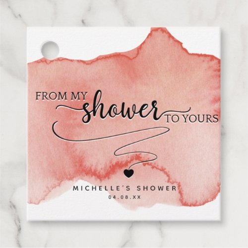 From my Shower to Yours Blush Rose Gold Favor Tags