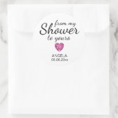 From My Shower To Yours Bridal Shower Black/White Classic Round Sticker ...