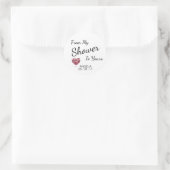 From My Shower To Yours Bridal Shower Black/White Classic Round Sticker (Bag)